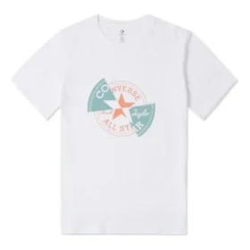 T-shirt com patch distorcido Tamanhos asiáticos “Branco Laranja Azul-petróleo” T-shirt com patch distorcido Tamanhos asiáticos “Branco Laranja Azul-petróleo”