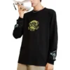 T-shirt de manga comprida com gráfico de cacto Tamanhos asiáticos “Preto”