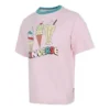 T-shirt desportiva de manga curta com estampado de gelados, cor-de-rosa