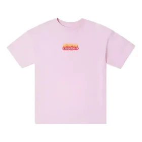 T-shirt Oversized com Logótipo Flamejante Tamanhos Asiáticos “Rosa”