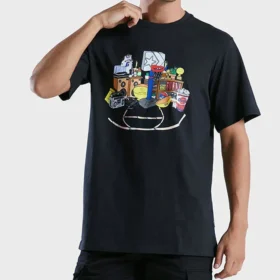 T-shirt retro Tamanhos asiáticos “Preto”