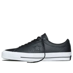 Ténis baixos unissexo One Star em pele Preto/Branco