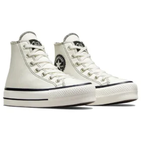Ténis Chuck Taylor All Star Lift Platform Hi “Branco Preto”