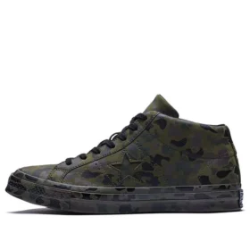 Ténis de skate One Star Retro Mid Tops unissexo verde camuflado