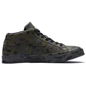 Ténis de skate One Star Retro Mid Tops unissexo verde camuflado
