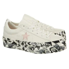 Tênis One Star Platform Ox Canvas Branco/Preto/Rosa