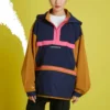 Vestido com capuz conversível Tamanhos asiáticos “Navy Tan”